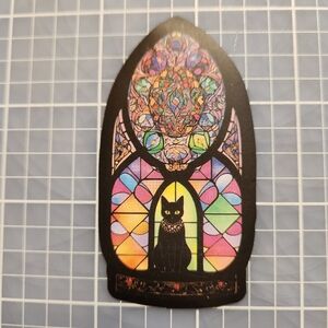 10/$10 Sticker Stained Glass Black Cat Theme Wicca Witchy Goth